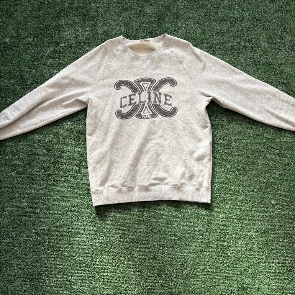 Celine Light Gray Crewneck Sweater